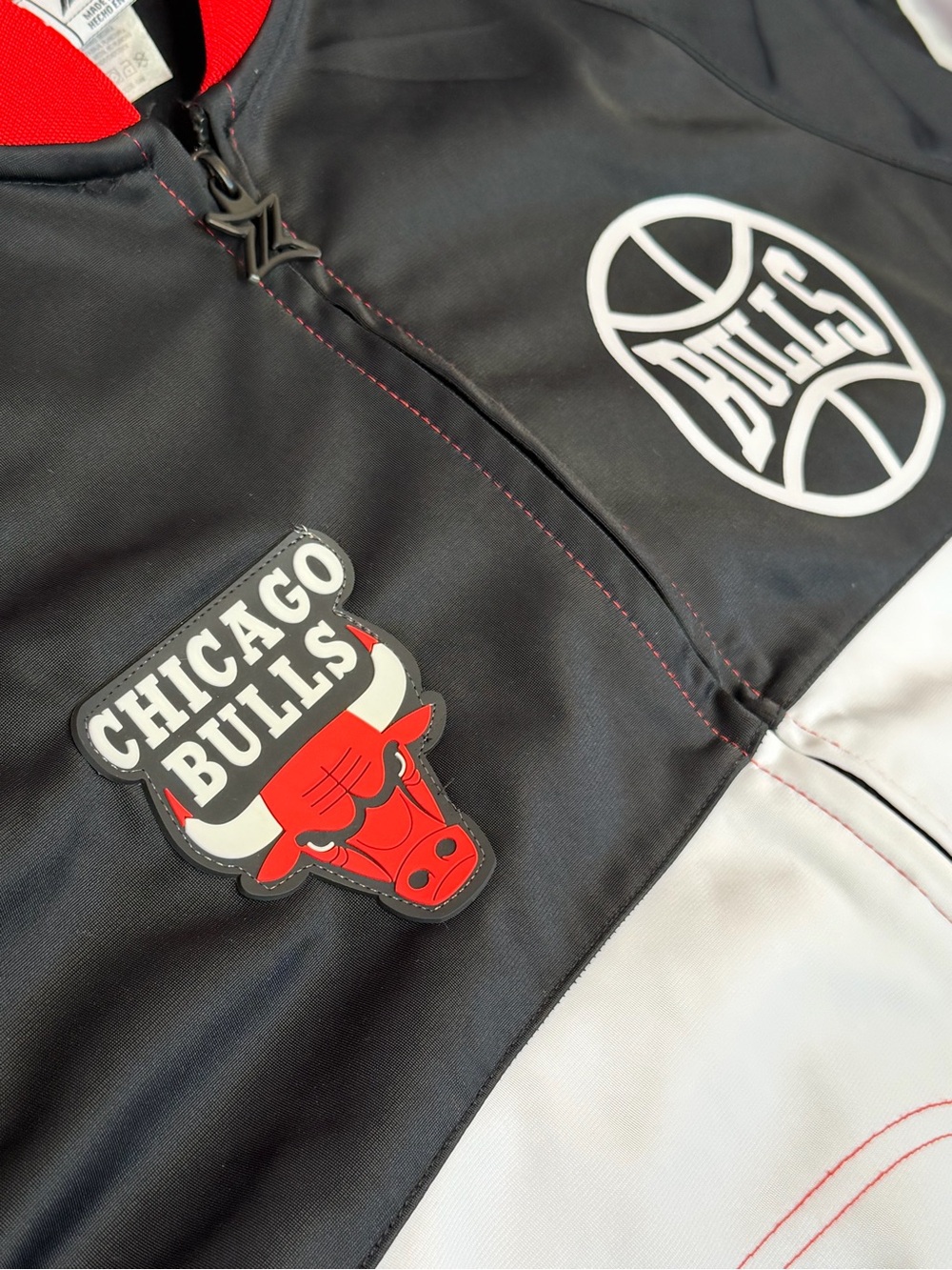Chicago Bulls‎ Zipway Track Jacket NBA Y2K Red Black Full Zip Size S